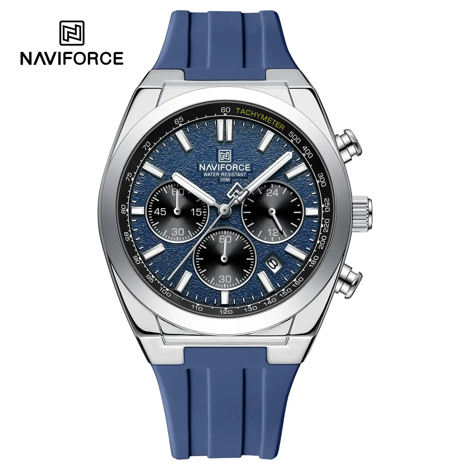 NaviForce NAVIFORCE NF8080 Men's Chronograph Quartz Watch (Silver & Black Edition) — Men's Watch India