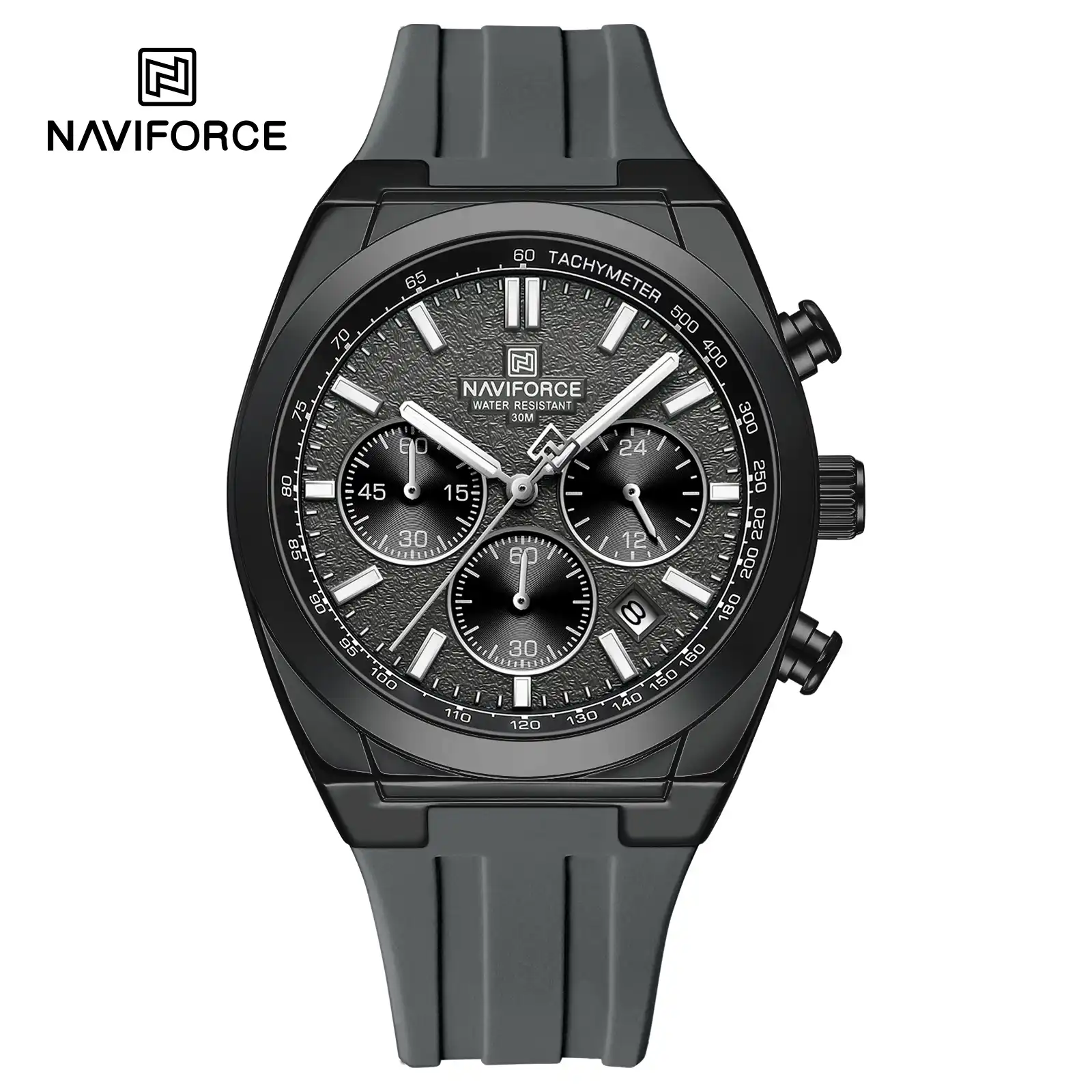 NaviForce NAVIFORCE NF8080 Men's Chronograph Quartz Watch (Black & Grey Edition) — Men's Watch India