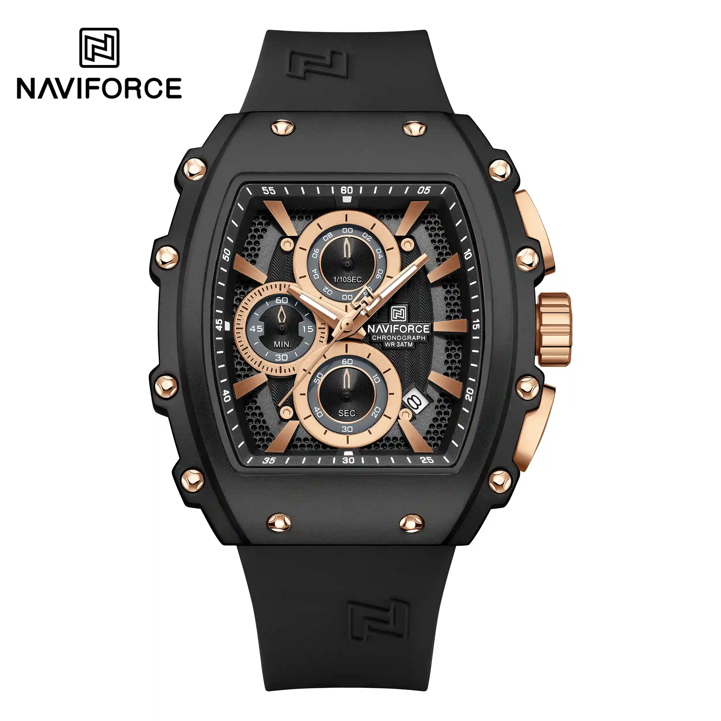 NaviForce NAVIFORCE NF8070 Men's Sport Quartz Watch (Brown Rose Gold Edition) — Men's Watch India