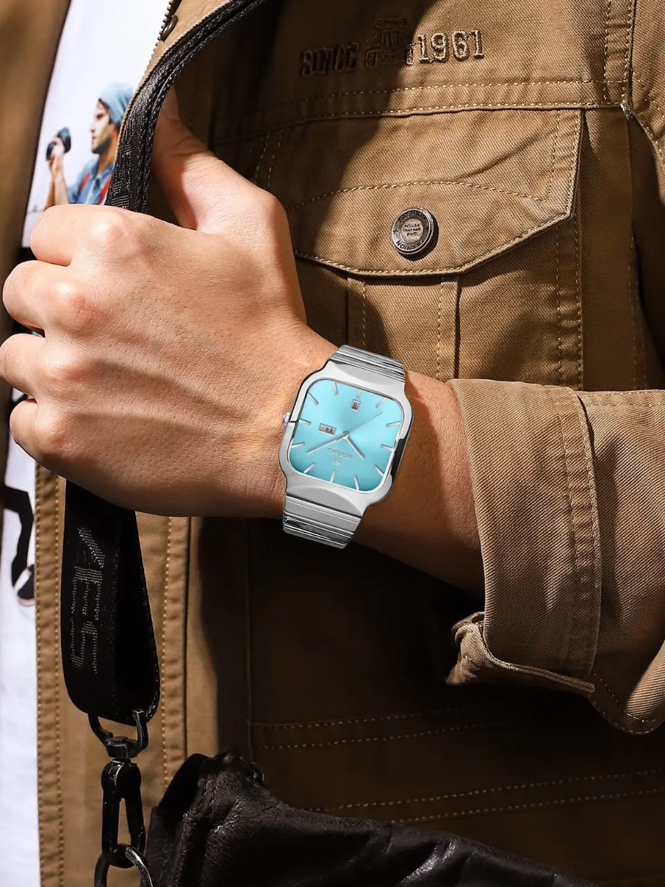 Reward RD611264M Men's Stainless Steel Quartz Watch (Silver & Light Blue Edition) — Men's Watch India