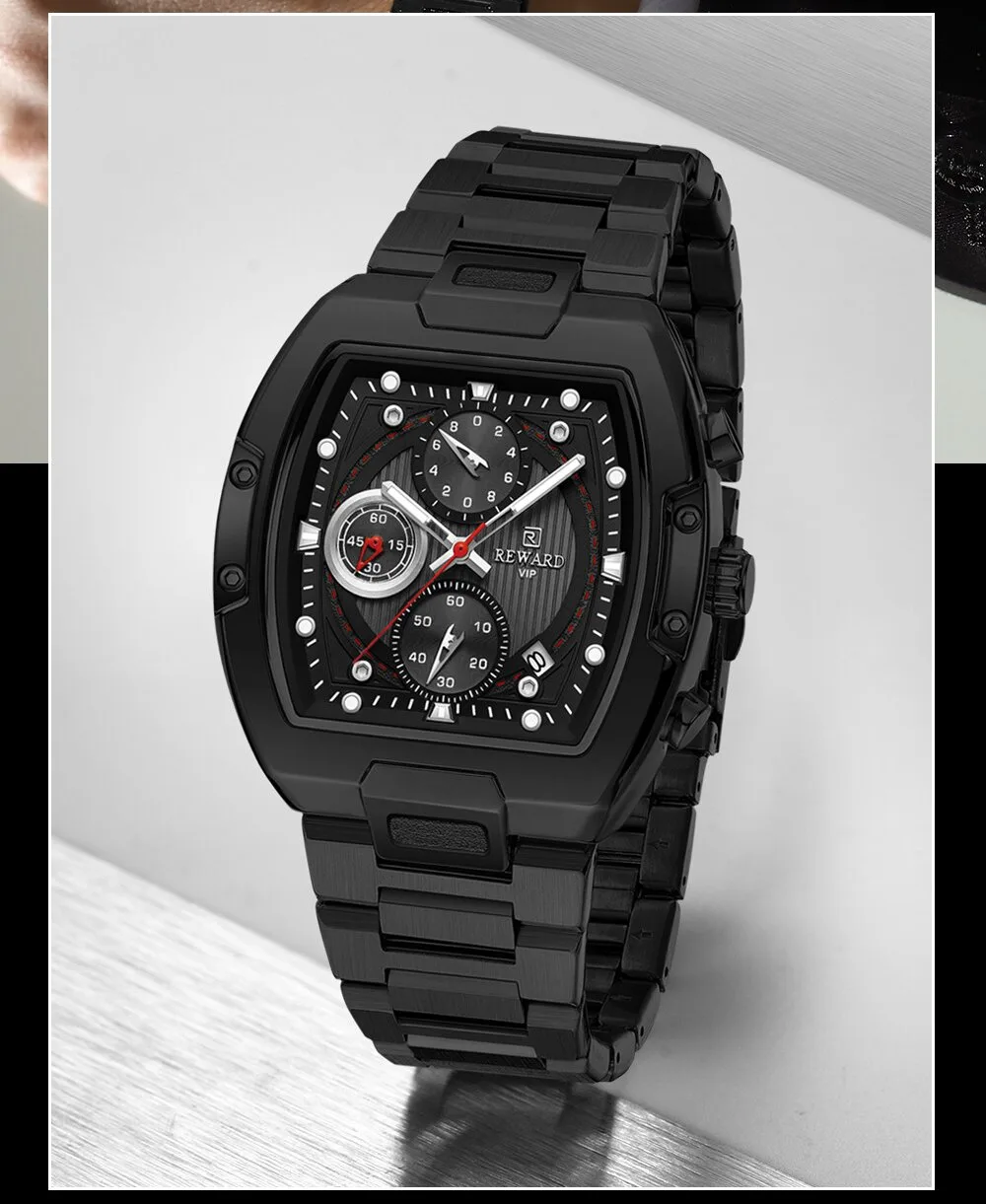 Reward RD812264M Men's Quartz Watch (All Black Edition) — Men's Watch India
