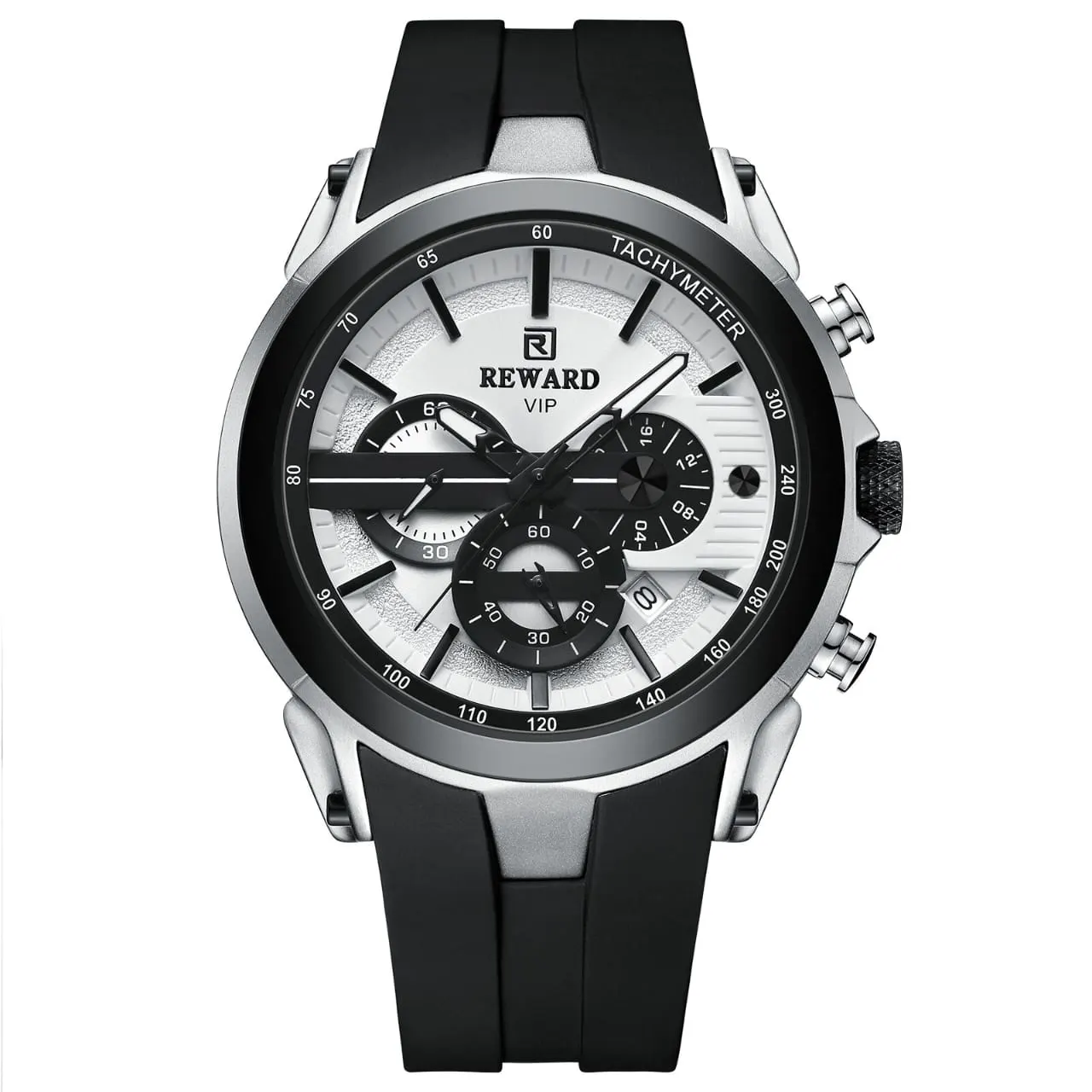 Reward RD83046M Men's Chronograph Quartz Watch (Black & White Edition) — Men's Watch India