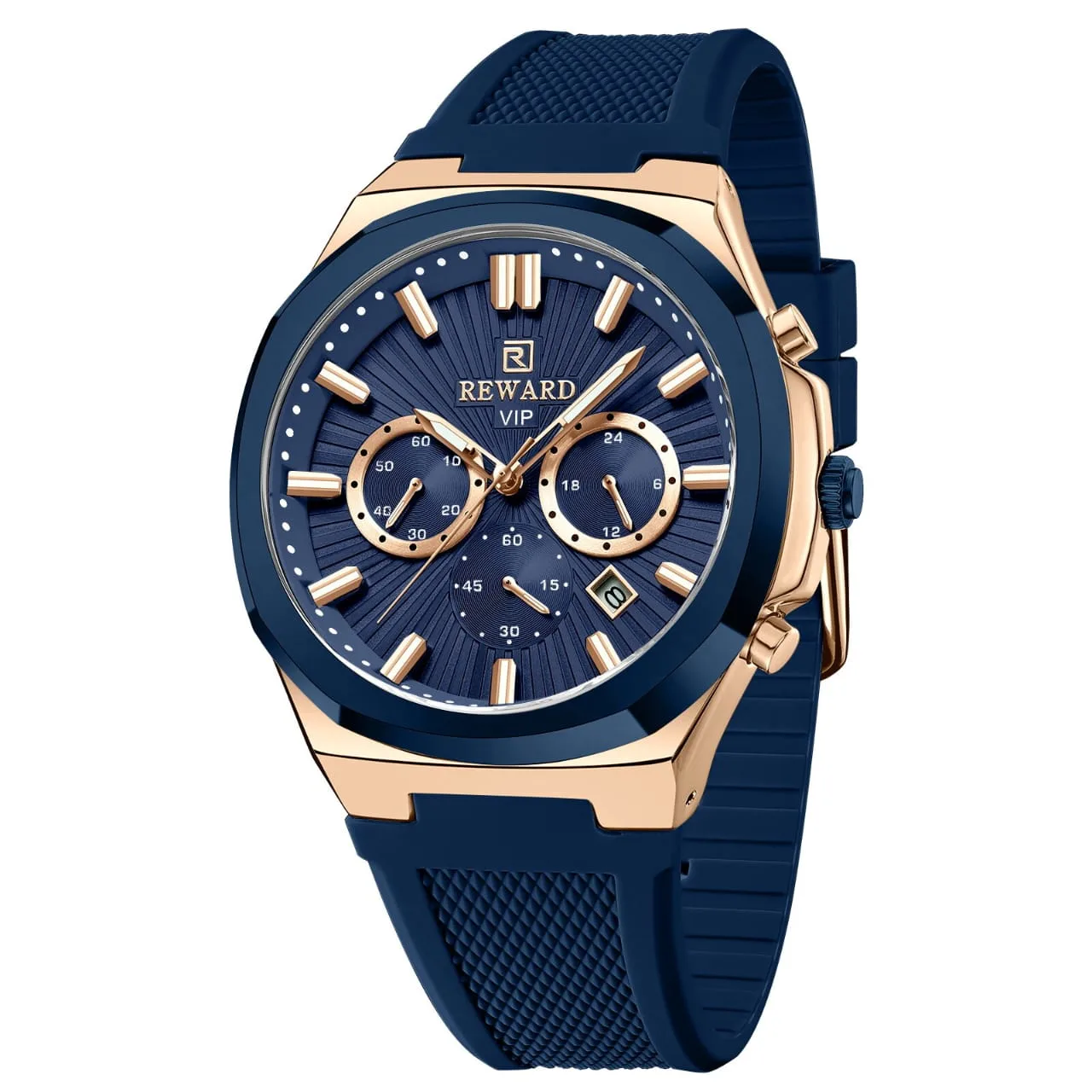 Reward RD832256M Men's Quartz Watch (Blue & Rose Gold Edition) — Men's Watch India