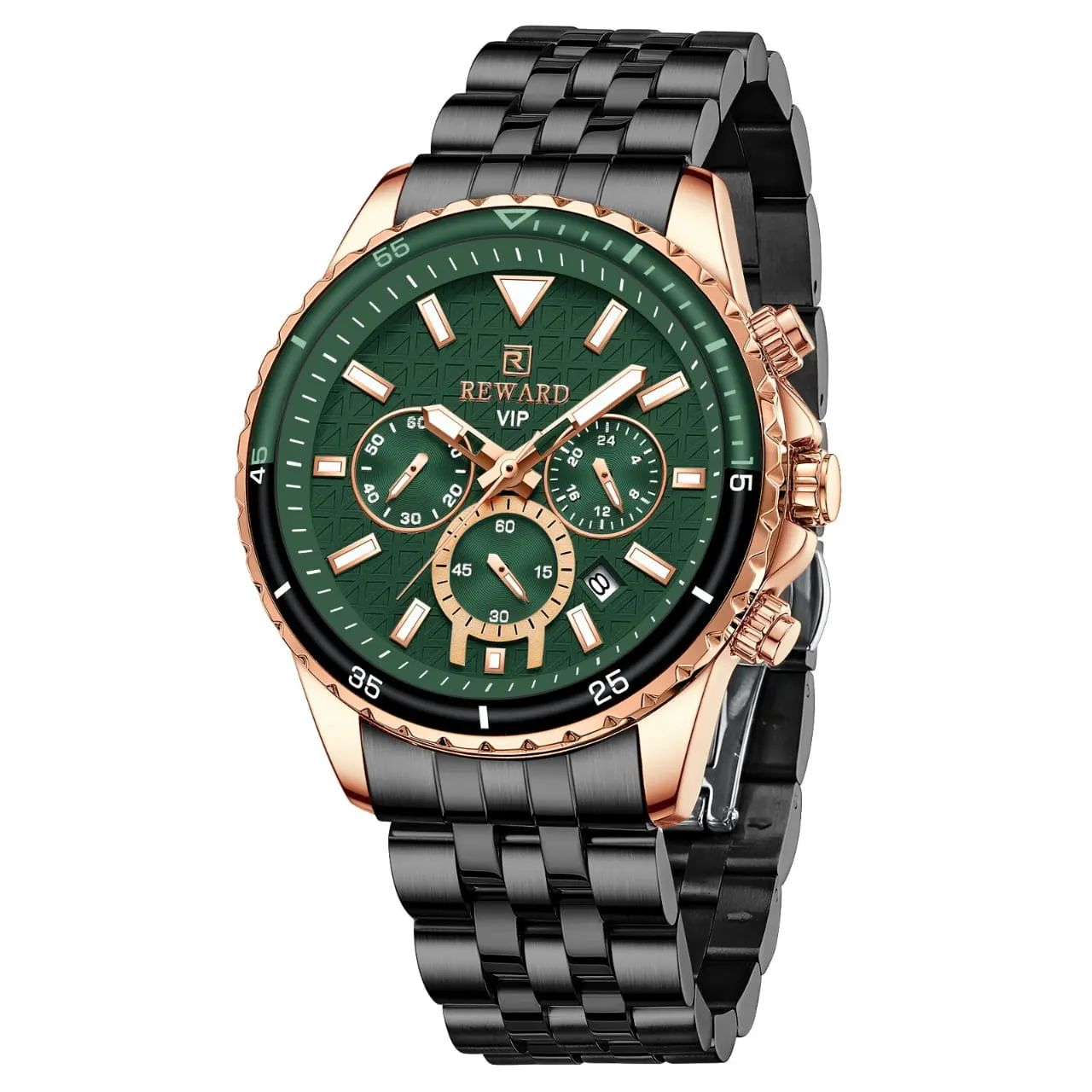 Reward RD81101M Men's Quartz Watch (Rose Gold & Green Edition) — Men's Watch India