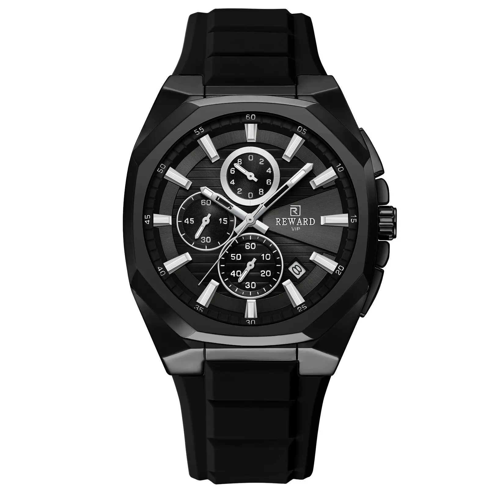 Reward RD833152M Men's Chronograph Quartz Watch (All Black Edition) — Men's Watch India